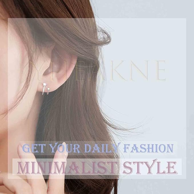 Star Spiral Hoop Earrings Silver Star