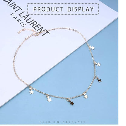 Bohemia Star Necklace Star Dangle Choker Necklace Gold