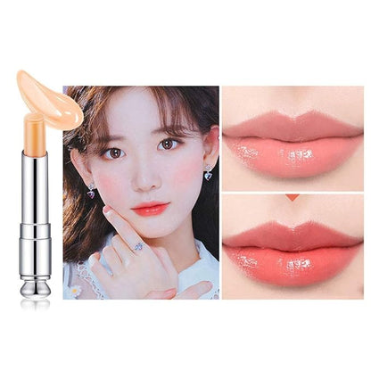 3 Pcs Color Changing Change Lipstick Lip Balm, Korean Magic Lipstick Color Change Changing Lip Tint Tinted Stain Gloss Balm Long Lasting Waterproof Moisturizer Jelly Crystal Lipstick Set for Women