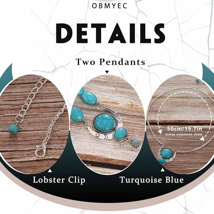 Y2K Necklace Puffy Turquoise Beaded Necklaces