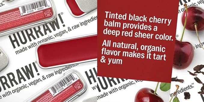 Hurraw! Black Cherry Tinted, Unscented, Moon Palm
