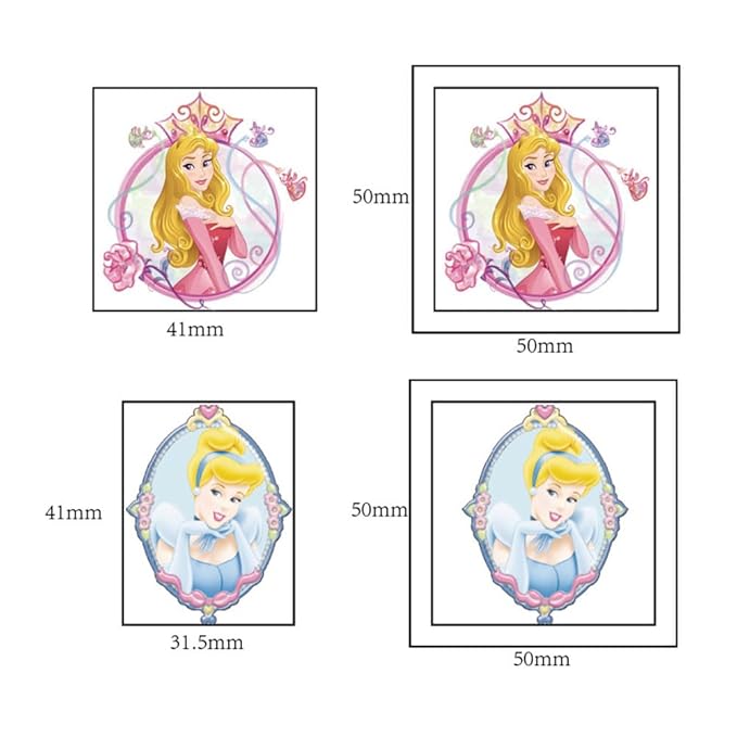 20pcs Cute Princess Temporary Tattoos for Girl, Kawaii Christmas Rewards