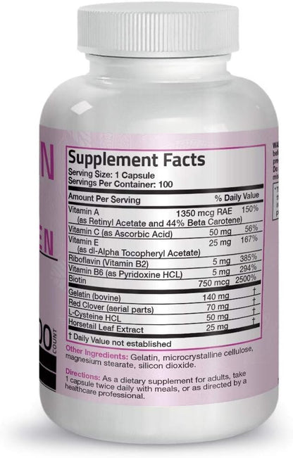 Bronson Hair, Skin & Nails with Biotin Extra Strength Vitamin Supplement for Women + Ultra Biotin 10,000 Mcg