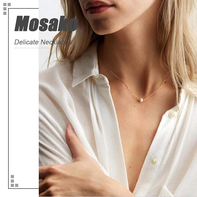 Single Pearl Pendant Necklace Chain Gold Necklace Short