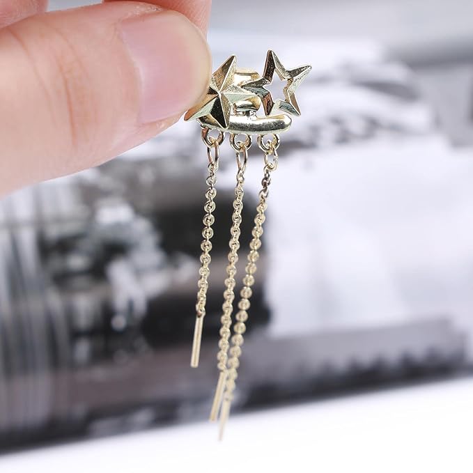 Boho Star Ear Jacket Earrings Gold