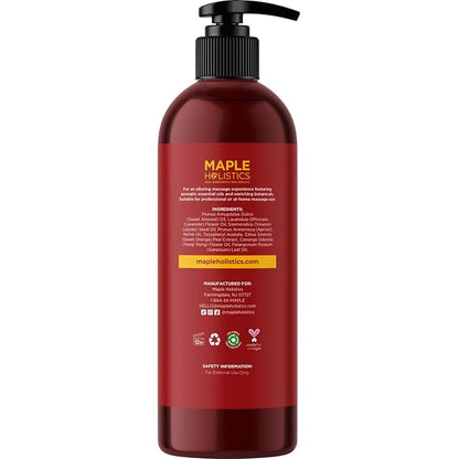 Relaxing Massage Oil for Massage Therapy - Aromatherapy Full Body Massage Oil with Enchanting Lavender Ylang Ylang Orange and Geranium Essential Oils - Naturally Scented Vegan Non GMO & Gluten Free