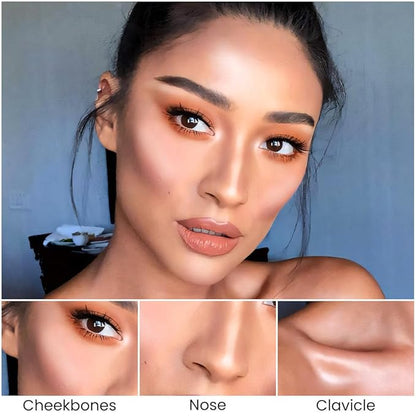 Kaely 2in1 Cream Bronzer Highlighter Stick,Face Shaping Contouring Shades Makeup,15