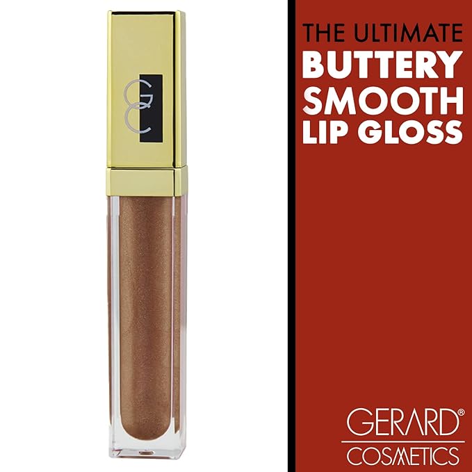 Gerard Cosmetics Color Your Smile Lip Gloss Crystal | Super Pigmented Nude Sparkle Lip Gloss with LED Light and Mirror | Shiny Finish | Hydrating Liquid Lip Color | Cruelty Free and Made in USA