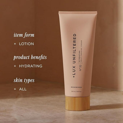'+ Lux Unfiltered N°32 ORIGINAL Gradual Self Tanning Cream in Rosewood, Hydrating Self Tanning Lotion, Gluten Free, Vegan + Cruelty Free Self Tanner, Luxurious Sunless Tanner Loaded with Antioxidants
