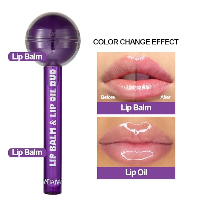 Tinted Lip Balm Lollipop Lip Gloss, (Purple)