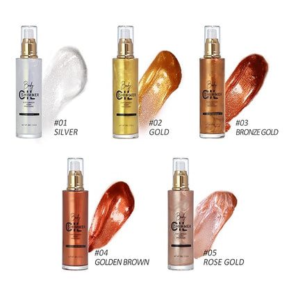 Shimmer Body Luminizer 5 Color Waterproof Smooth Face 80 ML