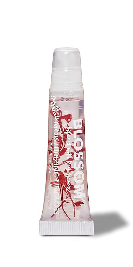 Blossom Scented Moisturizing Lip Gloss Tubes, Infused with Real Flowers, 0.3 fl. oz/9ml, Caramel Apple