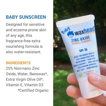 Waxhead Sampler Kit - Coral Reef Safe Sunscreen for Kids Sunscreen Travel Size Sunscreen TSA Approved Biodegradable Sunscreen, Environmental Friendly Sunscreen, Mineral Sunscreen Zinc Oxide