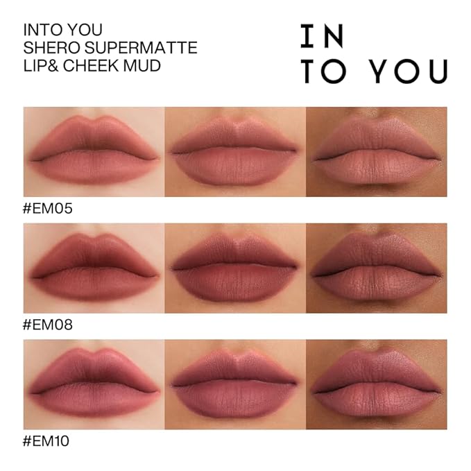 INTO YOU Matte Lipstick, Super Stay Lipstick for Women, Waterproof, Long Lasting Lipstick, High Impact Lipcolor with Lightweight Lip Mud Texture, Dual-use for Lips and Cheek, Red Lipstick (EM112)