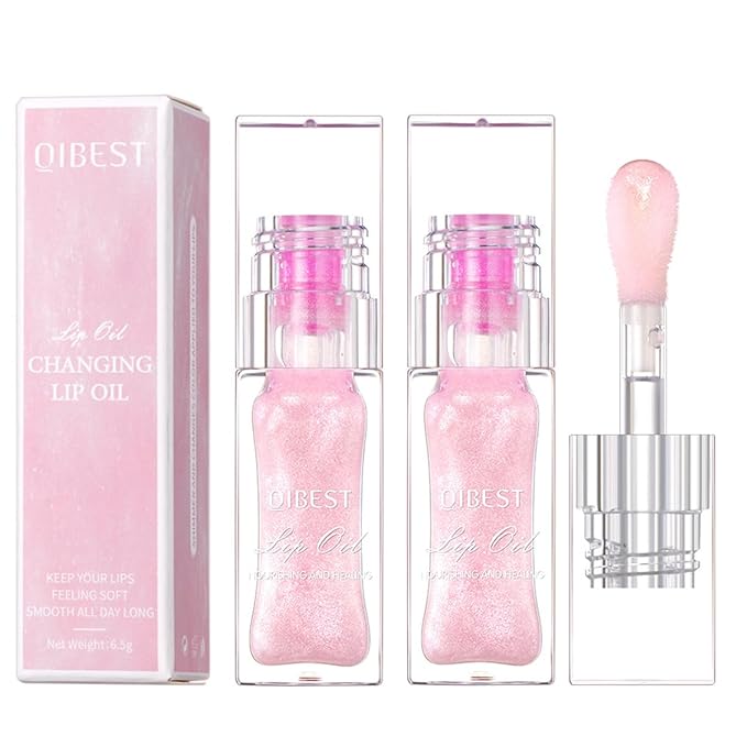 Yasovigi Magic Color Changing Lip Oil, Plumping Moisturizing Lip Oil, Big Brush Plumping Lip Gloss Non-sticky Lip Primer