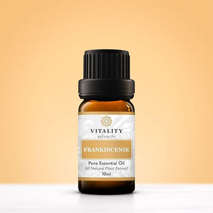 Vitality Extracts Frankincense Essential Oil - 10ml, Boswellia Serrata, Aromatherapy, Skin Care, Natural Calm, Rest & Relaxation, Yoga, Comfort