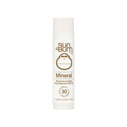 Sun Bum SPF 30 Mineral Sunscreen Lip Balm | Vegan and Hawaii 104 Act Compliant (Octinoxate & Oxybenzone Free) Broad Spectrum Natural Lip Care with UVA/UVB Protection | .15 oz