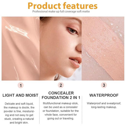 2 Pack Liquid Foundation Cream with Foundation Brush