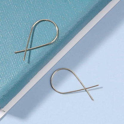 Cross Arc Threader Earrings Gold Wire