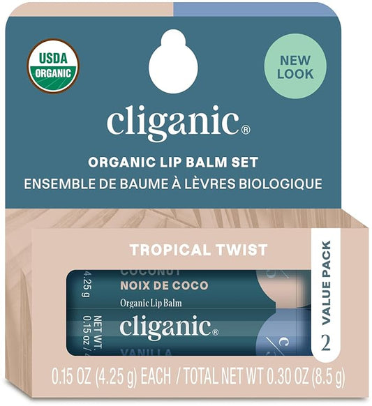 Cliganic Organic Lip Balm 2 Pack