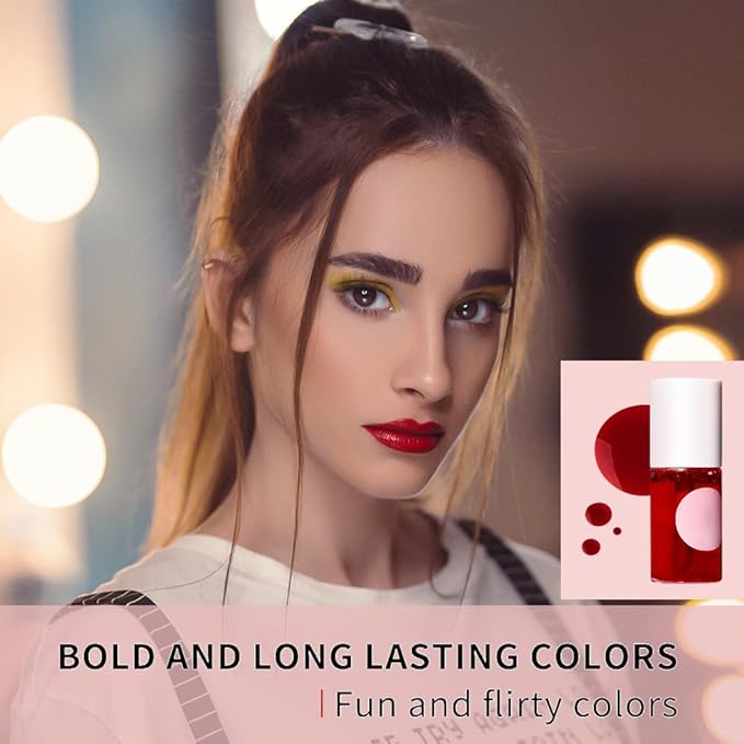 Lip Tint Stain, Lip Glosses, Moisturizing Lip Stain, Lip Tint, Skin Tint, Lip-Plumping, Non-sticky, Long Lasting Lip Makeup (4 colors)