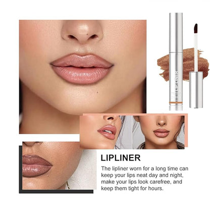 3PCS Peel Off Lip Liner, Light Brown/Dark Brown/Burgundy Light