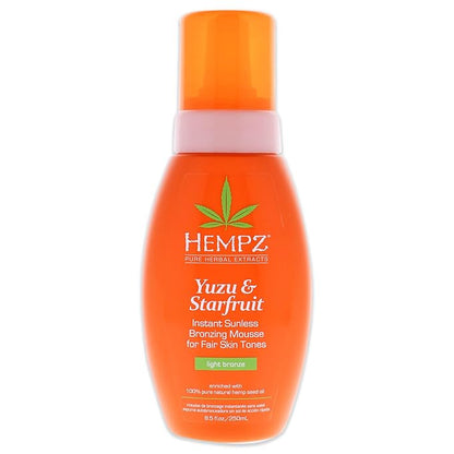 Hempz Yuzu and Starfruit Instant Sunless Bronzing Mousse for Fair Unisex Bronzer 8.5 oz
