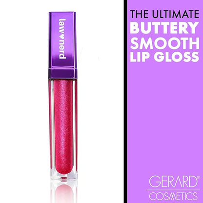 Gerard Cosmetics Emily D Baker X Lighted Lip Gloss - Objection | Sheer Pink Lip Gloss w/Iridescent Pearl Finish | Moisturizing Lip Gloss with Light & Mirror | Cruelty Free | Made in the USA