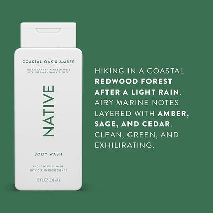 Native Body Wash Contains Naturally Derived 18 oz