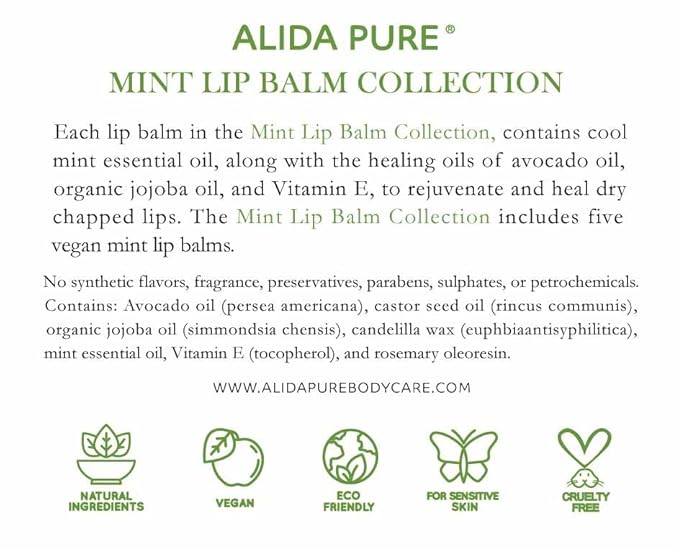 Mint Lip Balm Collection, Vegan Lip Lips,