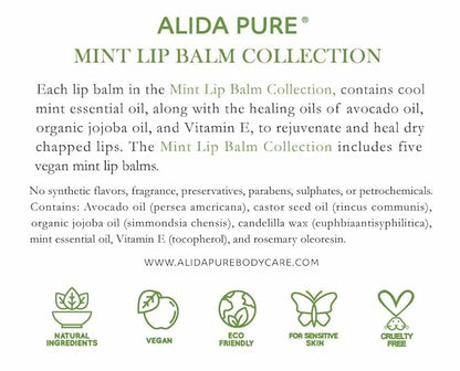 Mint Lip Balm Collection, Vegan Lip Lips,