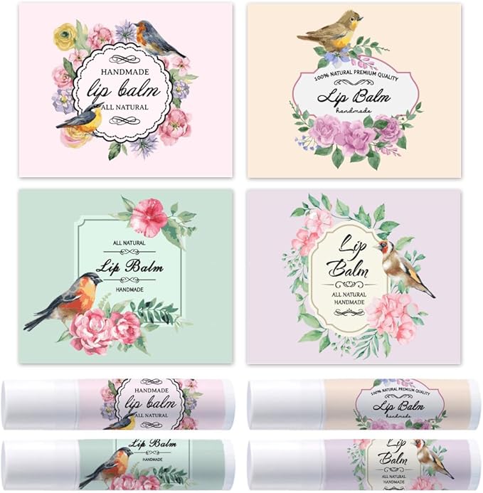 OLYCRAFT 100Pcs Self-Adhesive Lip Balm Tag Wrapping