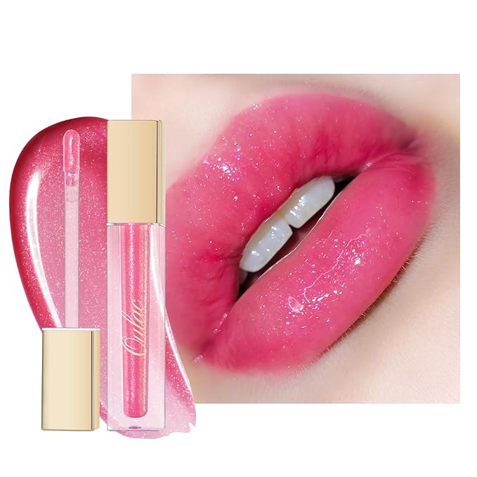 Oulac Hydrating Lip Gloss with Mirror Finish Moisturizing & Reduce Fine Lines Lip Oil Refuse Chapped Lips Non Sticky Lip Gloss for Girls Women, 4.5ml/0.15fl.oz, Baby Doll(C11)