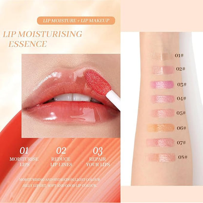4Pcs Hydrating Lip Glow Oil,Moisturizing Lip Oil Big Hydrating