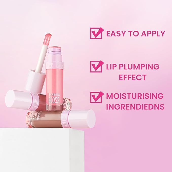 DAGEDA Lip Plumper Gloss,Glossy Liquid Lipstick with Ginger Extract,Highly Pigmented Plumping Lip Gloss,Fuller Looking Lips,Moisturizing Lip Gloss for Women,0.28oz (Pink)