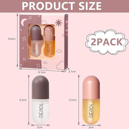 DEROL 2Pcs Natural Lip Plumper, Plant (5.5MLX2)