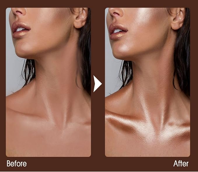 Shimmer Body Oil Golden Brown, Illuminator Highlighter for Body