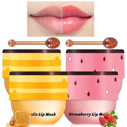 4PCS Bee Lip Balm Honey Pot,