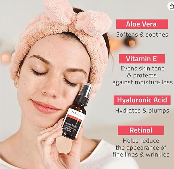 YEOUTH Retinol Serum for Face with Hyaluronic Acid & Vitamin E, Hydrating Retinol for Face, Night Serum Suitable for All Skin Types 1oz