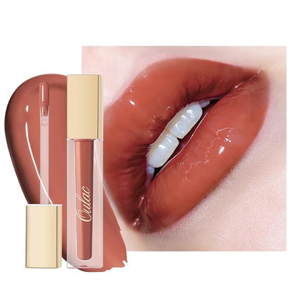 Oulac Shine Liquid Lipstick for Women-Lip Plumper Lip Gloss for Dry Lip Care, Lightweight Soft and Hydrating Lip Tint Stain with Vitamin E & Rose Oil Vegan & Cruelty-Free, S08