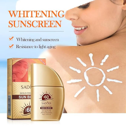 Collagen Face Sunscreen SPF 60+, SPF Moisturizer Face,Sunscreen Lotion Protect Skin, Sunscreen For Face & Body Moisture, SPF 60+ PA+++ Sunscreen Moisturizer For All Skin Type Water-Resistant