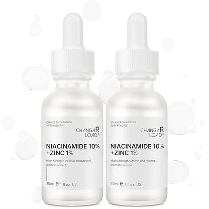Niacinamide 10%+ Zinc 1% Serum For Face, Niacinamide Serum For Face, Dermatologist, Redness Relieve-30ml 1floz, 2Pcs