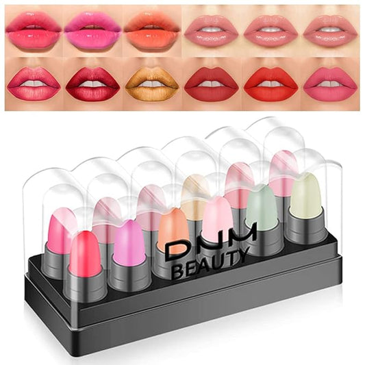 12Pcs Capsule Pills Lipstick Mini Lip Stick Packs 3G