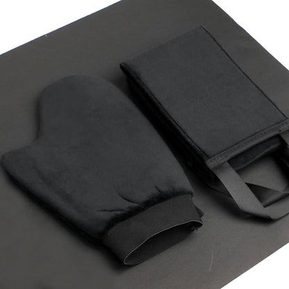 3 Pack Self Tanning Mitt Applicator Kit Set Self Tan Back Applicator with Self Tanning Glove for Self Tan Mitt Mini Self Tan Glove and Sunscreen Brush (Black)