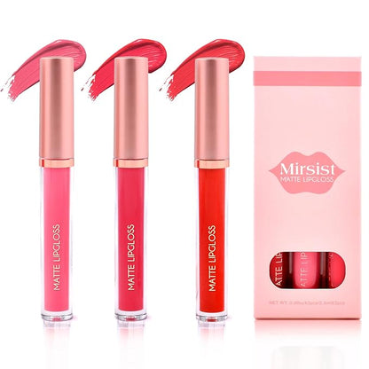 Matte Lip Gloss for Women,3 PCS Matte Liquid Gloss