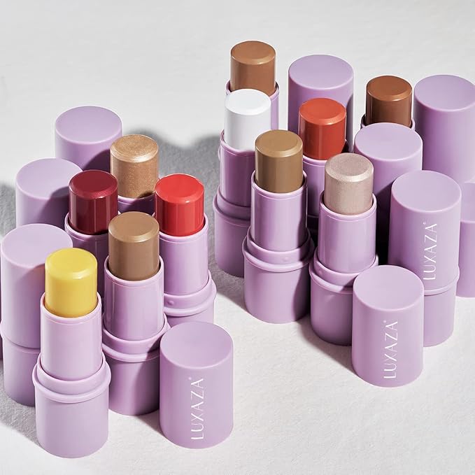 4Pcs Cream Blush Contour Highlighter Bronzer Moisturizer Stick Blush Glow4