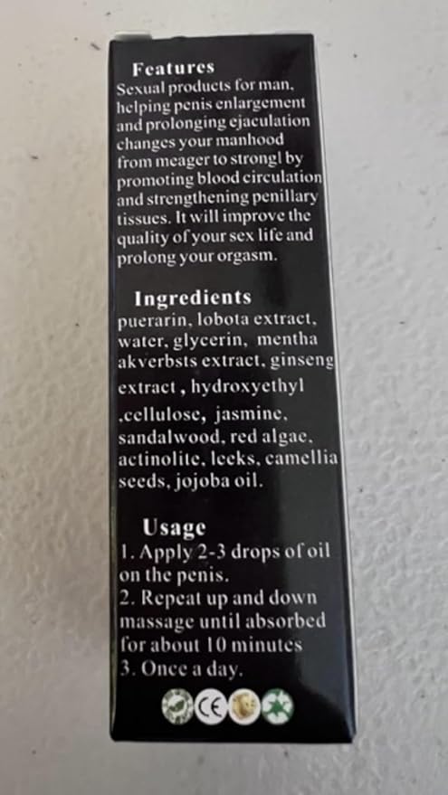 Tonisabery Enlarge Oil Red - Men's Herbal Massage Oil - Ginseng & Ginkgo Biloba Blend - 10ml