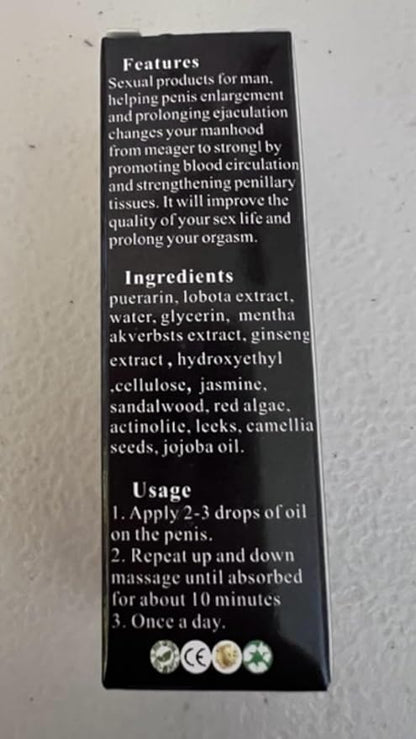 Tonisabery Enlarge Oil Red - Men's Herbal Massage Oil - Ginseng & Ginkgo Biloba Blend - 10ml
