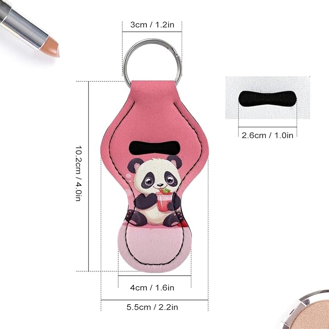 Chapstick Holder Keychain for Lipstick Lip Girls