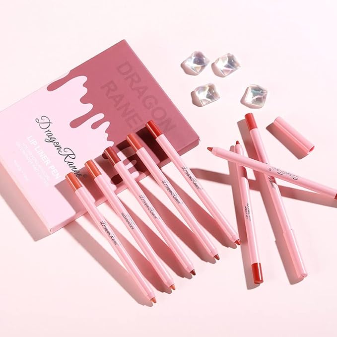 Matte Lip Liner Pencil Set,12 Colors Natural Nude Long